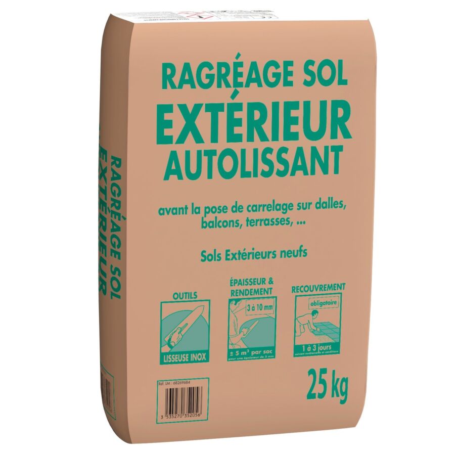 Préparation ragréage sol extérieur